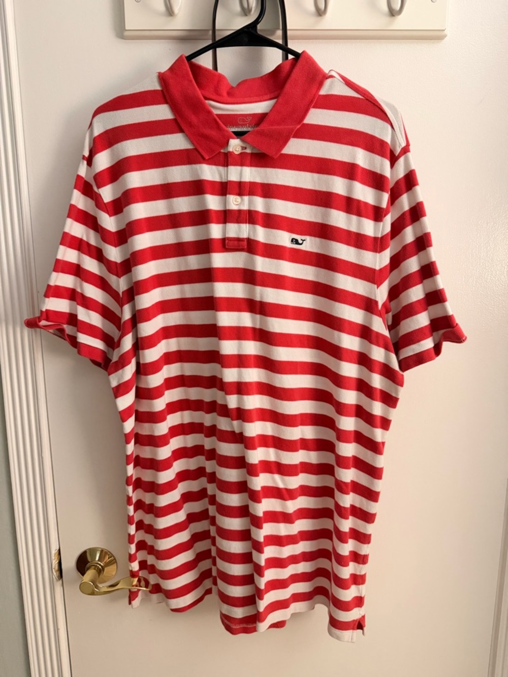 Vineyard Vines Red & White Horizontal Stripe Polo